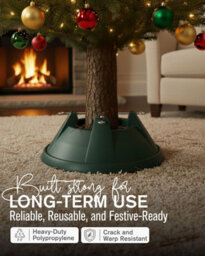 Sa Products Grey Christmas Tree Stand For Real Tree - 0.5-Gallon Water Reservoir - Durable Plastic - 5 Heavy-Duty Metal Bolts - thumbnail 5