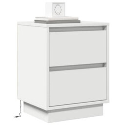 Berkfield Modern Bedside Cabinets With Led Lights 2 Pcs White 39X34.5X50 Cm - thumbnail 3