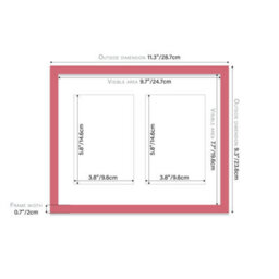 10X8 Inch 2 Opening Photo Collage Frame, Display Two 6X4 Inch Photos, Multi Aperture Family Picture Frame, Pink - thumbnail 4