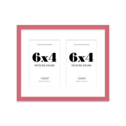 10X8 Inch 2 Opening Photo Collage Frame, Display Two 6X4 Inch Photos, Multi Aperture Family Picture Frame, Pink - thumbnail 2