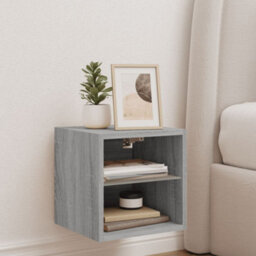 Walplus Tv Wall Cabinet With Led Lights Grey Sonoma 30X28.5X30 Cm - thumbnail 4