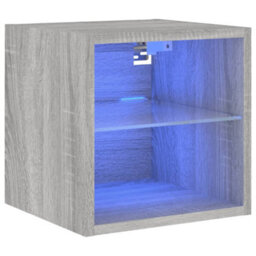 Walplus Tv Wall Cabinet With Led Lights Grey Sonoma 30X28.5X30 Cm - thumbnail 2