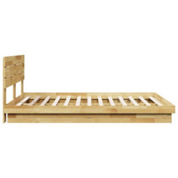 Berkfield Versatile Bed Frame With Headboard Without Mattress 150X200 Cm King Size Solid Wood Oak - thumbnail 7