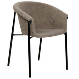 Beliani Set Of 2 Dining Chairs Ames Boucle Taupe - thumbnail 5