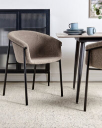 Beliani Set Of 2 Dining Chairs Ames Boucle Taupe - thumbnail 2