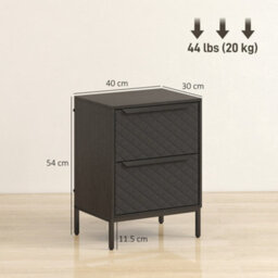 Wyld Haus Nomiba Metal Black 2-Drawer Fabric Storage Dresser - Compact Chest (L40 X D30 X H54Cm) - thumbnail 4