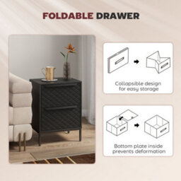 Wyld Haus Nomiba Metal Black 2-Drawer Fabric Storage Dresser - Compact Chest (L40 X D30 X H54Cm) - thumbnail 7