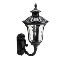 Darphe Textured Black Outdoor Wall Lantern, Die-Cast Aluminum With Clear Glass - thumbnail 5