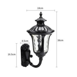 Darphe Textured Black Outdoor Wall Lantern, Die-Cast Aluminum With Clear Glass - thumbnail 9