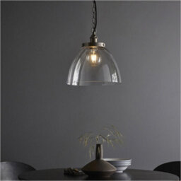 Loops 2 Pack Hanging Ceiling Pendant Light - Brushed Silver Paint & Clear Glass - 10W Led E27 - thumbnail 4