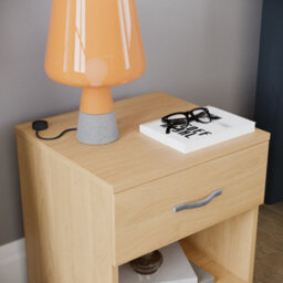 Lassic Vida Design Riano Pine 1 Drawer Bedside Chest (H)470mm (W)400mm (D)360mm - thumbnail 4