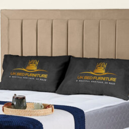 UKBEDFURNITURE Sierra Beige Plush Valvet Upholstered Bed Frame - Slatted Base With 10 Inch Orthopedic Mattress - 48 Inch Headboard - thumbnail 2