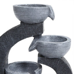 Thehotsale Outdoor Solar Powered 3 Bowls Water Fountain Rockery Decor With Warm Light, Perfect For Garden And Yard - thumbnail 6