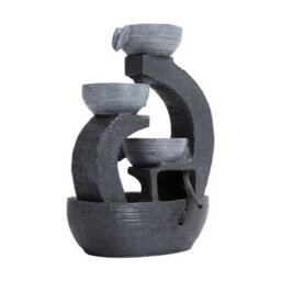 Thehotsale Outdoor Solar Powered 3 Bowls Water Fountain Rockery Decor With Warm Light, Perfect For Garden And Yard - thumbnail 5