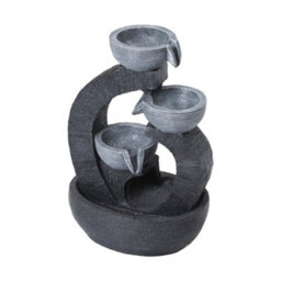 Thehotsale Outdoor Solar Powered 3 Bowls Water Fountain Rockery Decor With Warm Light, Perfect For Garden And Yard - thumbnail 4