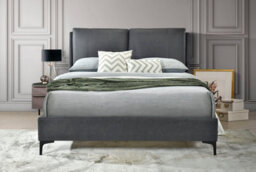 Save On Goods UK 4Ft6 Double Faux Leather Upholstered Grey Pillow Back Padded Bed Frame - thumbnail 2