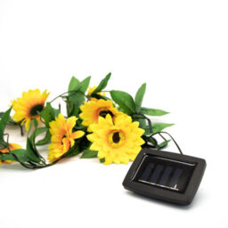 Gardenwize 2 Metre Solar Powered Outdoor Garland Sunflower String Lights Fence Decking Flower Bed Wall Lights - thumbnail 3