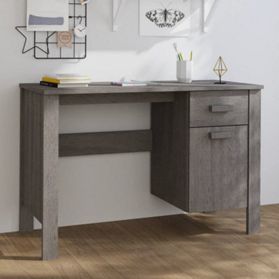 Berkfield Desk Light Grey 113X50X75 Cm Solid Wood Pine - image 1