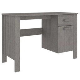 Berkfield Desk Light Grey 113X50X75 Cm Solid Wood Pine - thumbnail 2