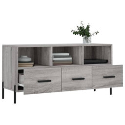 Berkfield Sturdy Tv Cabinet Grey Sonoma 102X36X50 Cm Engineered Wood - thumbnail 4