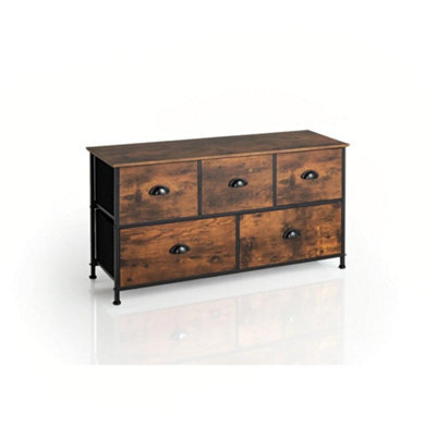 Modcraft Chest Of Drawers With Wooden Top And Front With Fabric Drawers - image 1