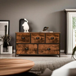 Modcraft Chest Of Drawers With Wooden Top And Front With Fabric Drawers - thumbnail 2