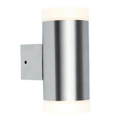 Blooma Robigo Fixed Satin Stainless Steel Effect Mains-Powered Led Outdoor Wall Light