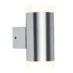 Blooma Robigo Fixed Satin Stainless Steel Effect Mains-Powered Led Outdoor Wall Light - thumbnail 1