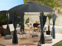 Beliani Gazebo Safara Metal 368 Cm 368 Cm Graphite Grey - thumbnail 2