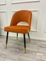 Stratus Interiors Astra Dining Chair Gold Tipped Wooden Legs Leather And Fabric - Tan Leather Pu