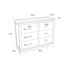 Cabinet Bits Tirolo 6 Drawer Chest Of Drawers Bras Drop Handle - thumbnail 8