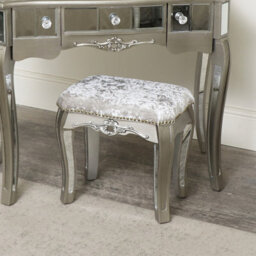 Melody Maison Ornate Mirrored 3 Drawer Dressing Table, Stool And Mirror Bedroom Furniture Set - Tiffany Range - thumbnail 4