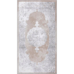 Livabliss Lustro-Vintage Beige Grey Off-White Traditional Boho Living Dining Bedroom Rug 80 X 150 Cm Easy Care, Non Shedding - thumbnail 1