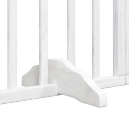Walplus White Dog Gate With Door Foldable 4 Panels 320 Cm Poplar Wood 3 Panels + 1 Door Panel - thumbnail 8