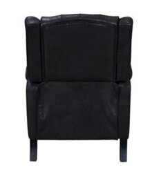 Faux Leather Suede Black Manual Recliner Wingback Chair - thumbnail 6