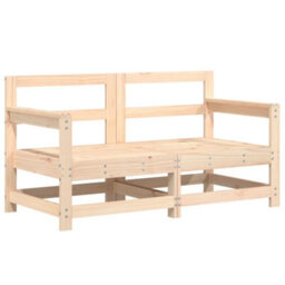 Walplus Outdoor Garden Corner Sofa For Patio Balcony Poolside Furnitures 2 Pcs Solid Wood Pine - Cushion Not Included - thumbnail 2