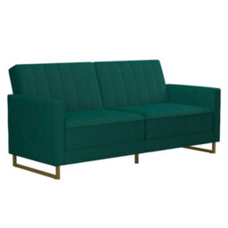 Novogratz Dorel Home Skylar Sofa Bed In Velvet Green