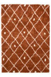Melrose Shaggy Nomadic Orange White Patterned Lines Indoor Large Area Rug 160/230Cm - thumbnail 5