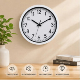 Round Wall Clock Simple Bedroom Kitchen - thumbnail 4
