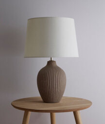 K Living Nora 51Cm Brown Ceramic Table Lamp With Cream Shade Tall Table Lamp With Lampshade - thumbnail 2