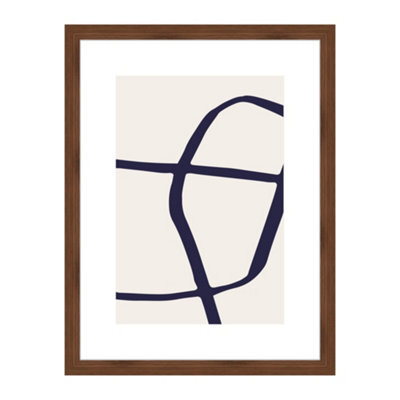 Accent By Nielsen Velino Walnut Picture Frame 30X40Cm - With Glass Front And Abstract Poster Print - image 1