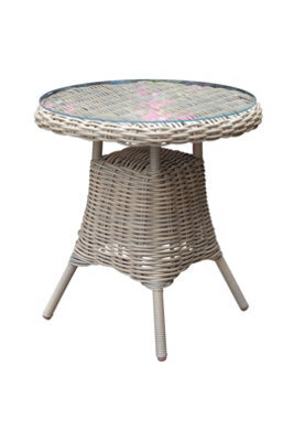 Amalfi Collection Outdoor Bistro Table With Glass Top