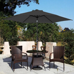 3M 8 Ribs Gray Patio Parasol Tilt Sun Shade Umbrella - thumbnail 5