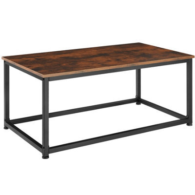 Tectake Coffee Table - Rectangular With Height-Adjustable Plastic Feet - Industrial Wood Dark, Rustic - image 1