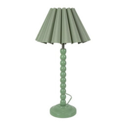 Valuelights Bobbins Sage Green Table Lamp With Sage Green Scallop Tapered Lamp Shade And Led Bulb - thumbnail 2