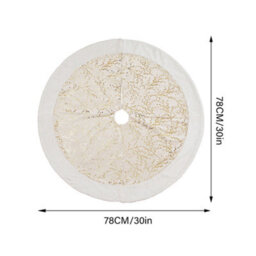 Darphe 78Cm Diameter Plush Christmas Tree Skirt With Gilded Branch Pattern - thumbnail 9