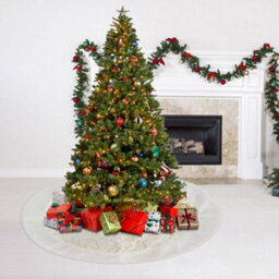 Darphe 78Cm Diameter Plush Christmas Tree Skirt With Gilded Branch Pattern - thumbnail 2