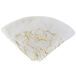 Darphe 78Cm Diameter Plush Christmas Tree Skirt With Gilded Branch Pattern - thumbnail 6