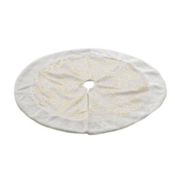 Darphe 78Cm Diameter Plush Christmas Tree Skirt With Gilded Branch Pattern - thumbnail 5