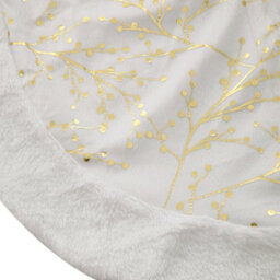 Darphe 78Cm Diameter Plush Christmas Tree Skirt With Gilded Branch Pattern - thumbnail 7